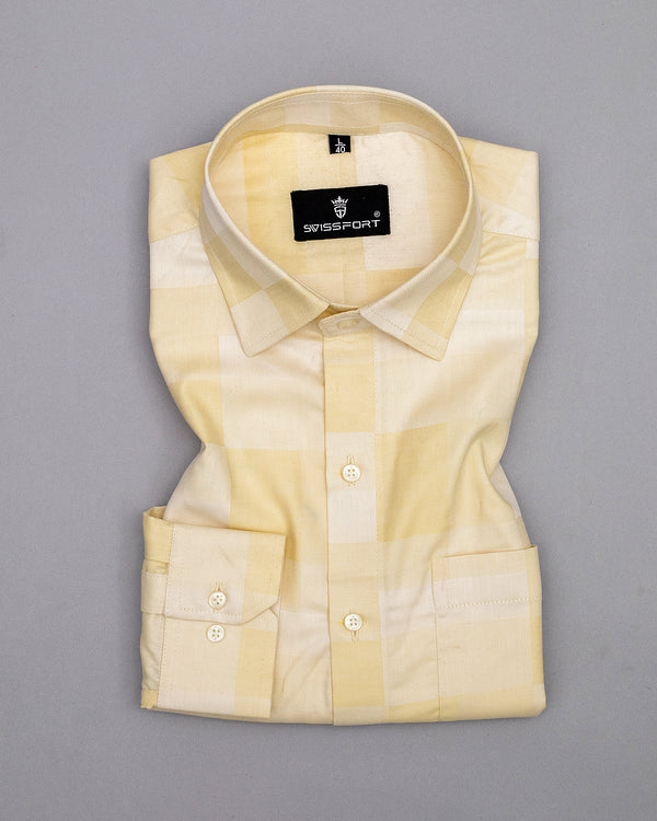 Astra Yellow Checks Soft Giza Cotton Shirt