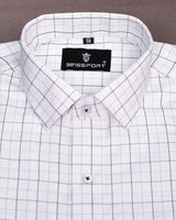 WHITE WITH BLACK CHECKED COTTON SHIRT